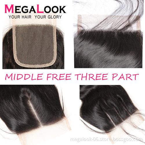 Customization 7X5 5X5 Topper 3 Part 130 Density Human Hair Weft  Top Lace Front Closure